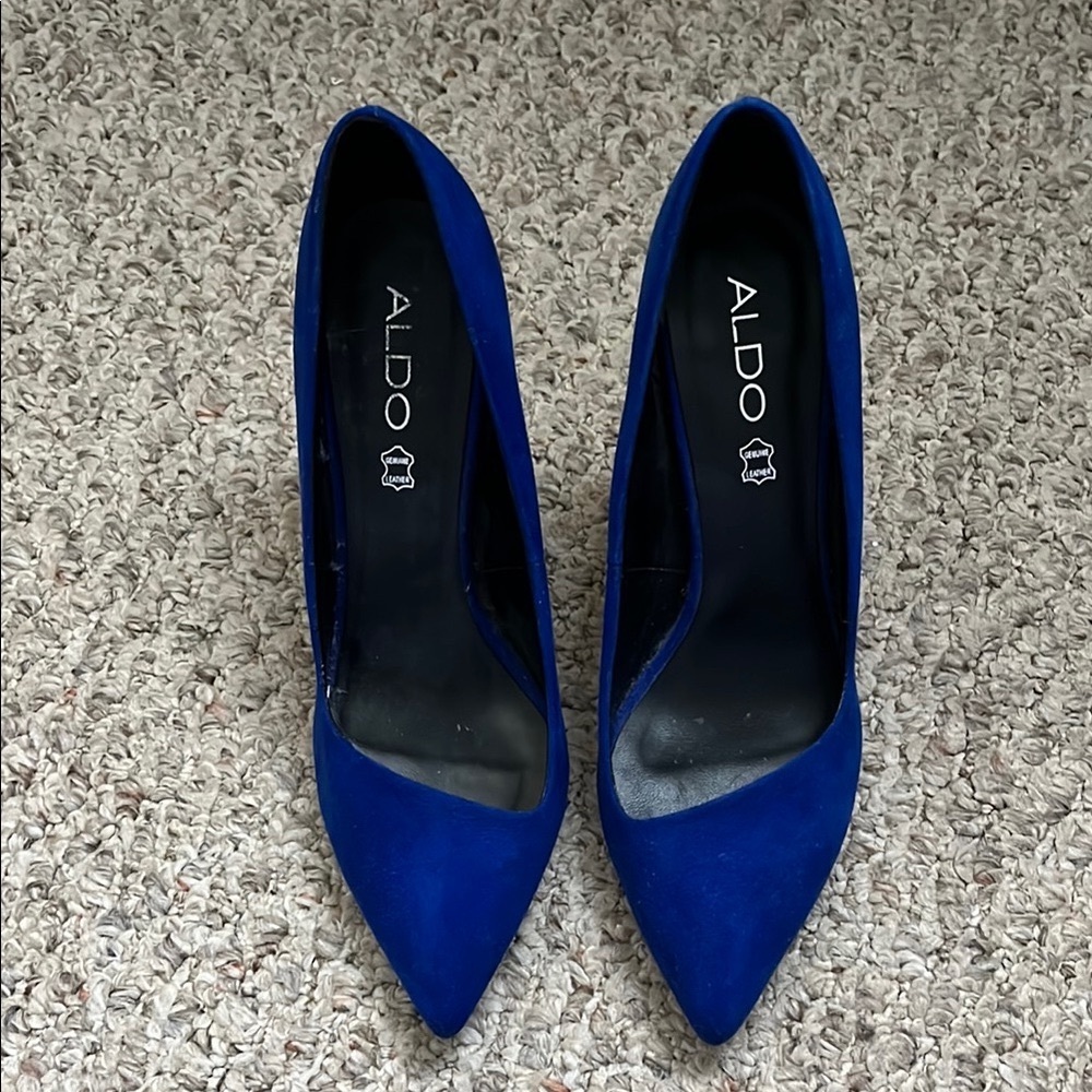Aldo Blue Pointed-Toe Asymmetrical High Heel Pump